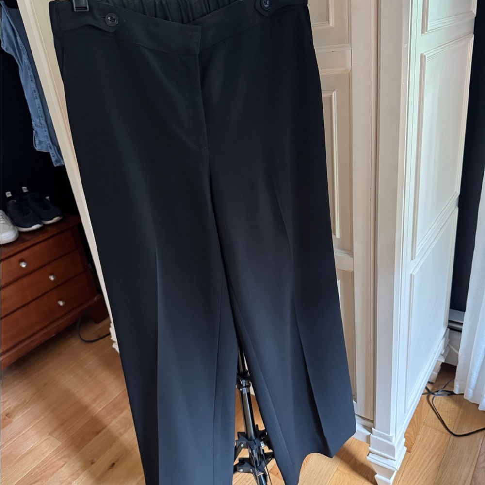St. John Black Wide-Leg Dress Trousers